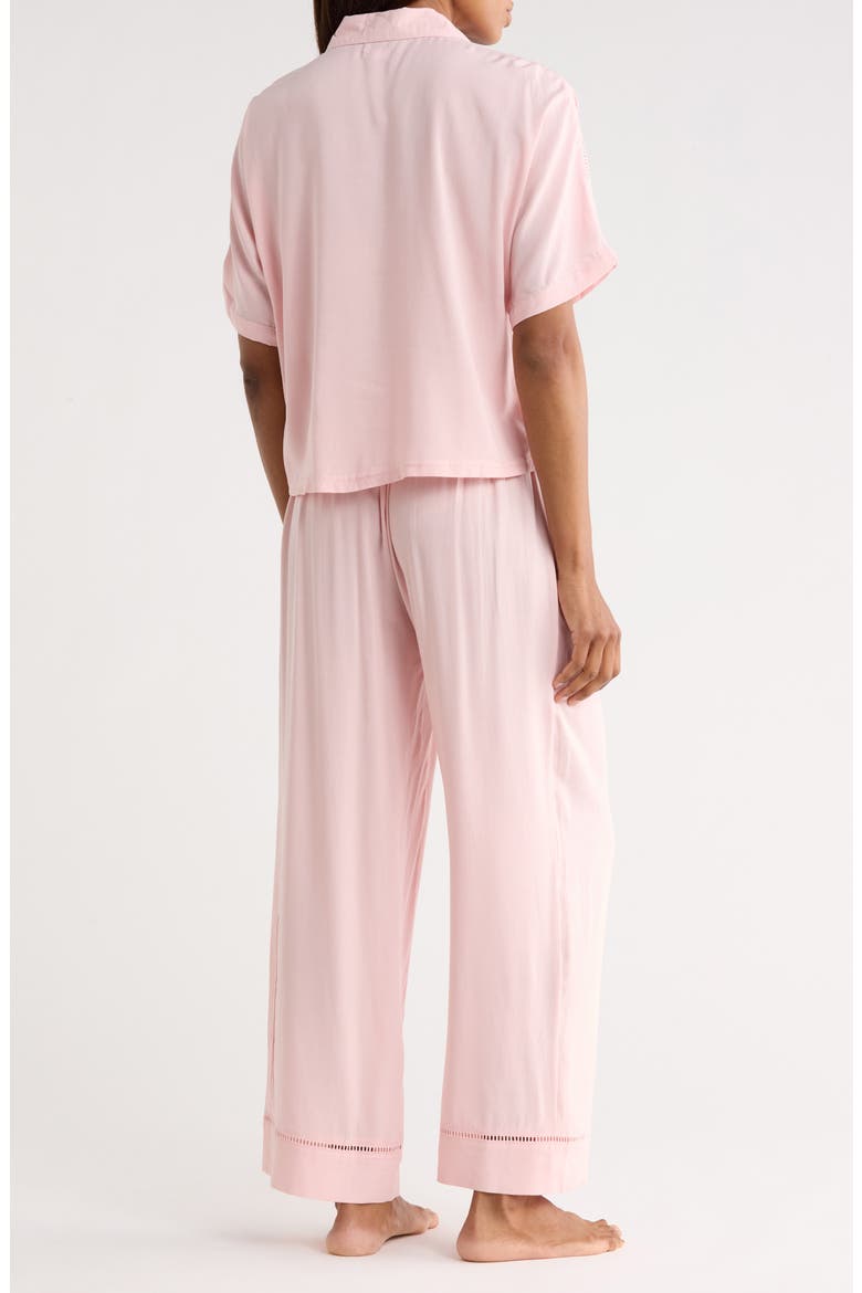 Short Sleeve Button-Up Shirt & Pants Pajamas, Alternate, color, PINK