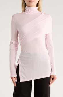 Helmut Lang Protection Draped Asymmetric Turtleneck Top