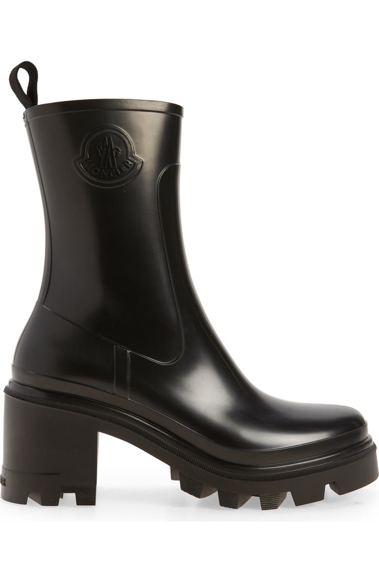 Moncler Loftgrip Block Heel Waterproof Rain Boot, Alternate, color,