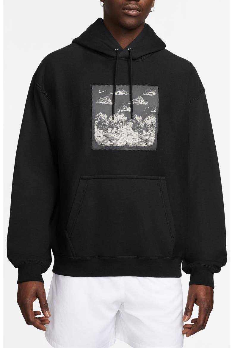 Solo Swoosh Fleece Pullover Hoodie, Main, color, BLACK/ ANTHRACITE