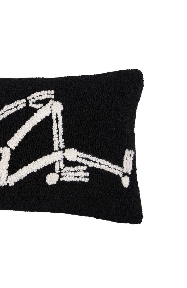C&F Home Relaxed Pose Skeleton Halloween Hooked Accent Pillow 12" x 24", Alternate, color, 