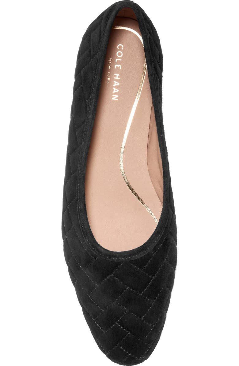 Cole Haan Jasleen Quilted Ballet Flat, Alternate, color, Black Quilted Suede