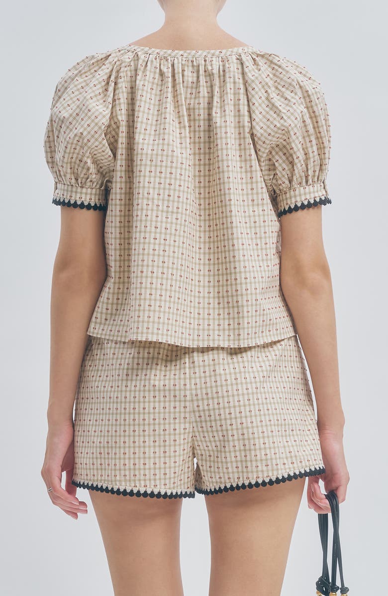 MAUDE CLUB Sue Plaid Woven Shirt, Alternate, color, Beige Plaid