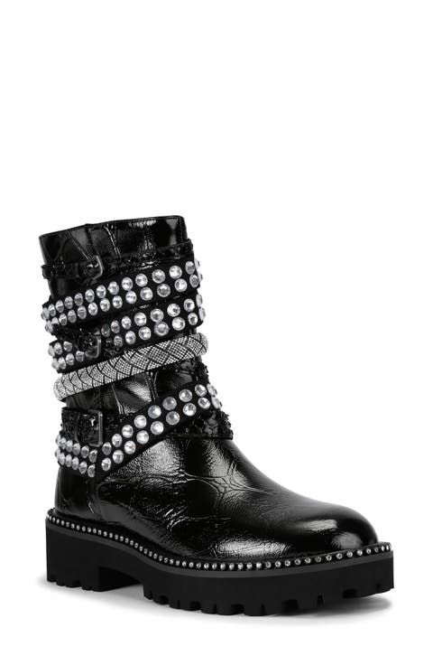 Crystal Embellished Multistrap Boot (Women)