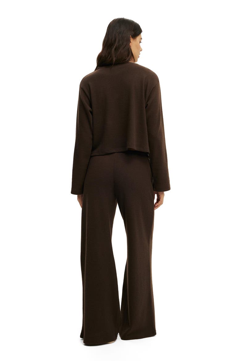 Women's Super Soft Waffle Wide Leg Pant, Alternate, color, Toffee Bean
