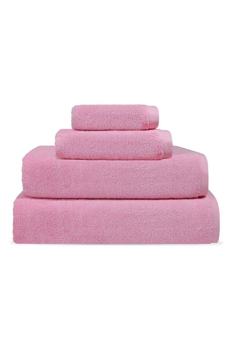 Puresoft Set of 2 Turkish Cotton Bath Towels, Alternate, color, PINK