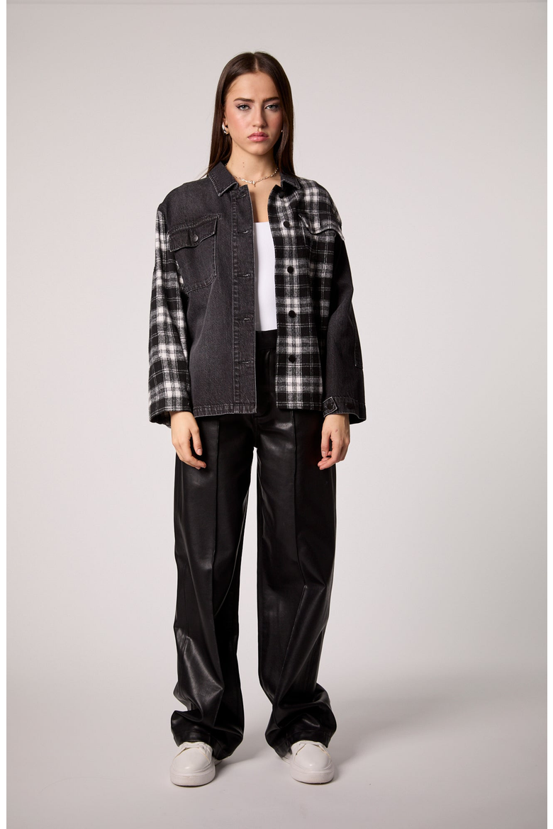 Your Ex Boyfriends Shacket, Main, color, Black Plaid / Black Stone