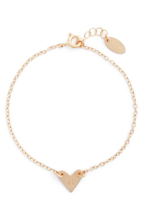 Initial Heart Bracelet