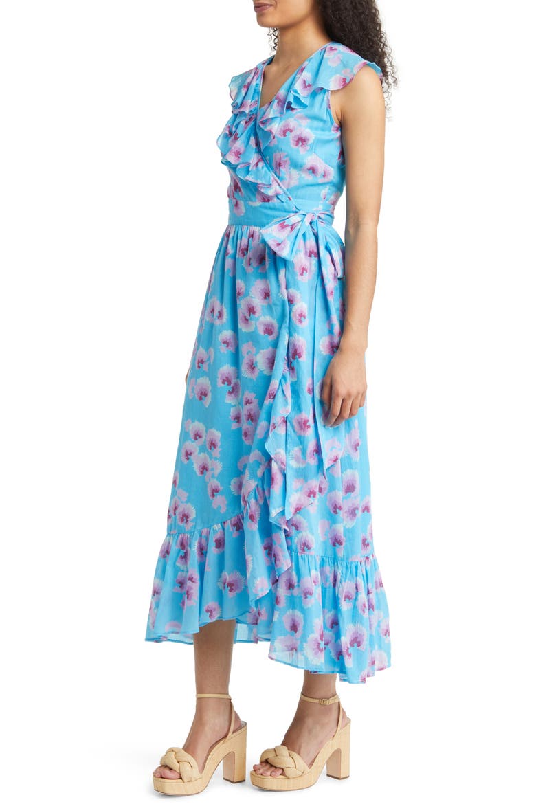 Eris Floral Print Wrap Dress, Alternate, color, FLORAL NORSE