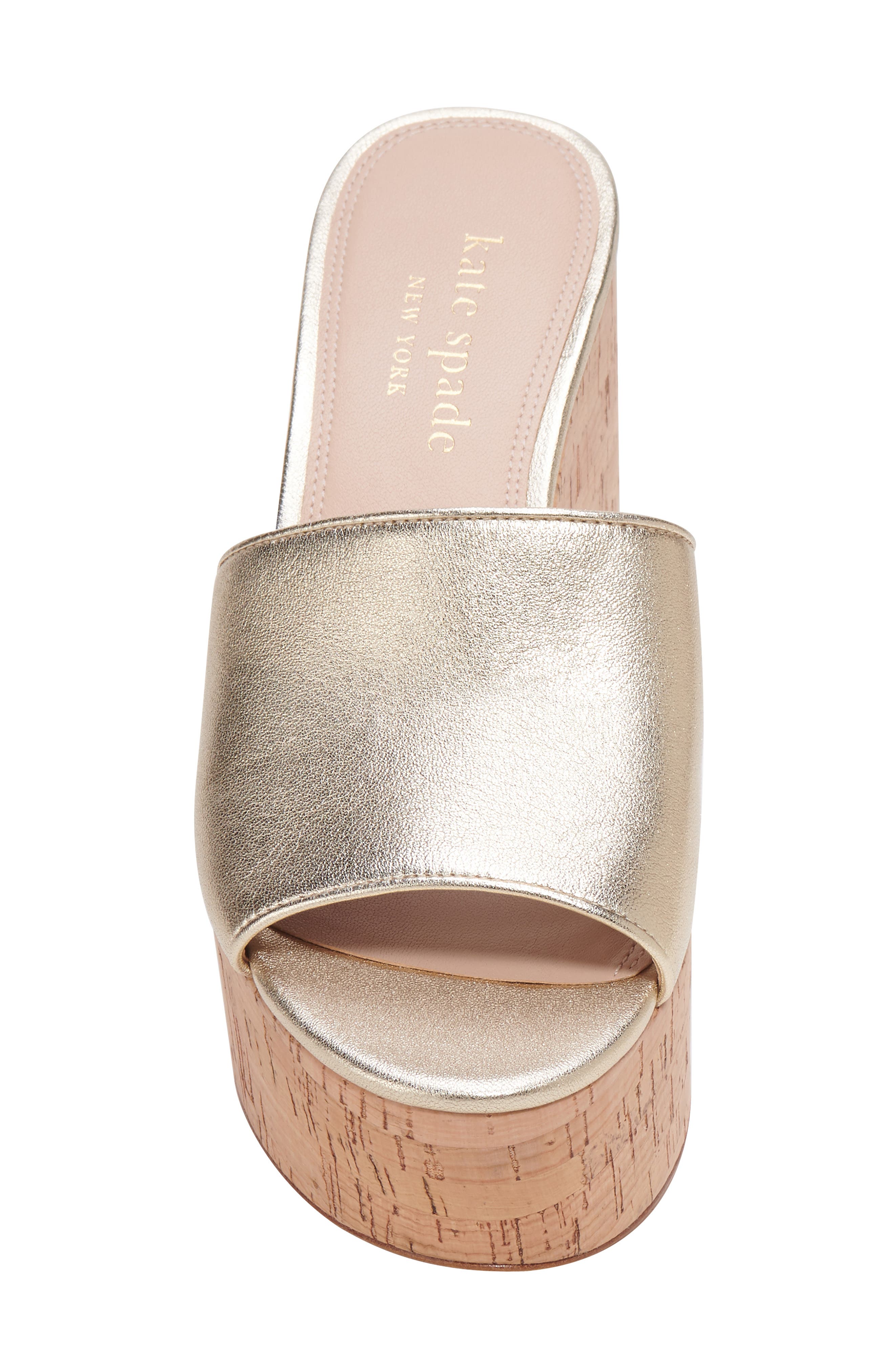 ibiza platform sandal, Alternate, color, PALE GOLD