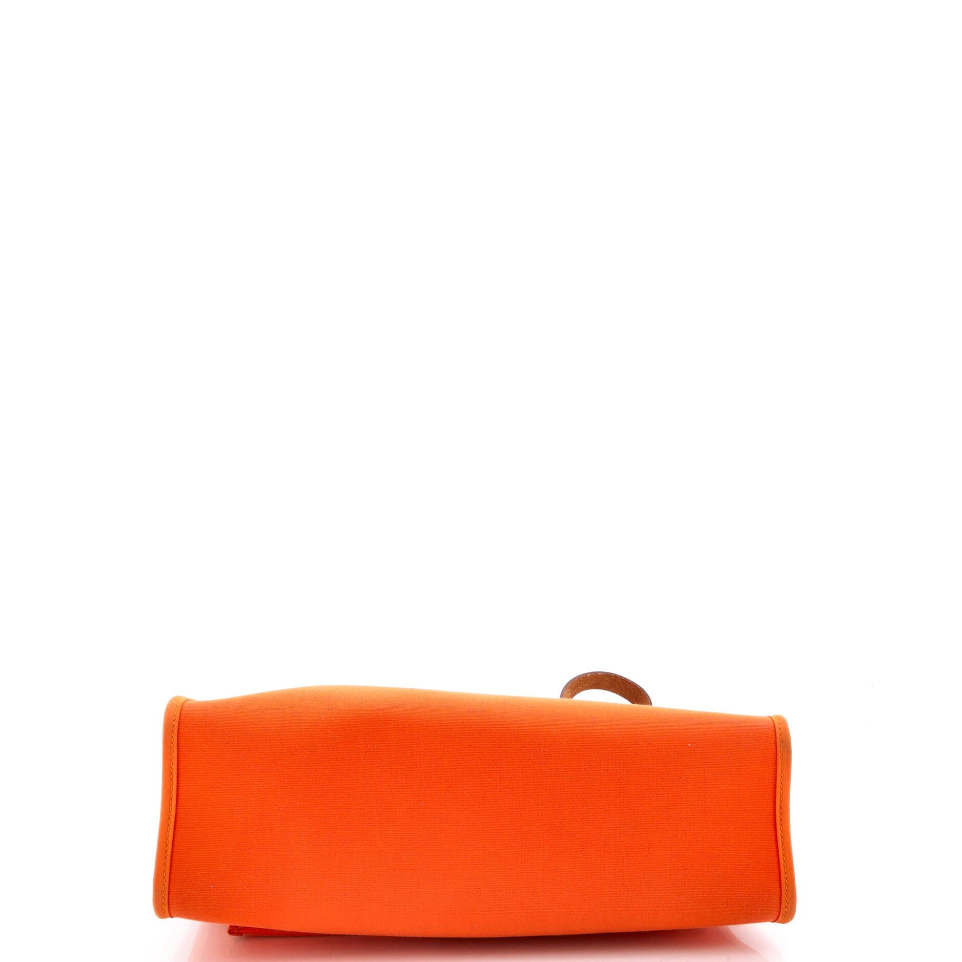 Pre-Owned Hermes Herbag Zip Leather and Toile 31, Alternate, color, Orange H