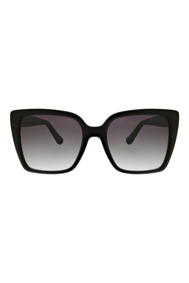 52mm Butterfly Sunglasses, Main, color, BLACK