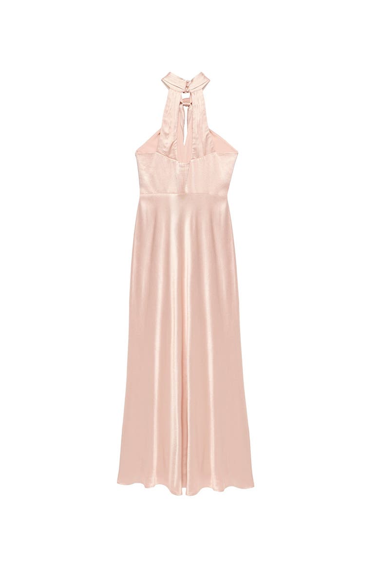 Satin Halter Maxi Dress, Alternate, color, Light Pink