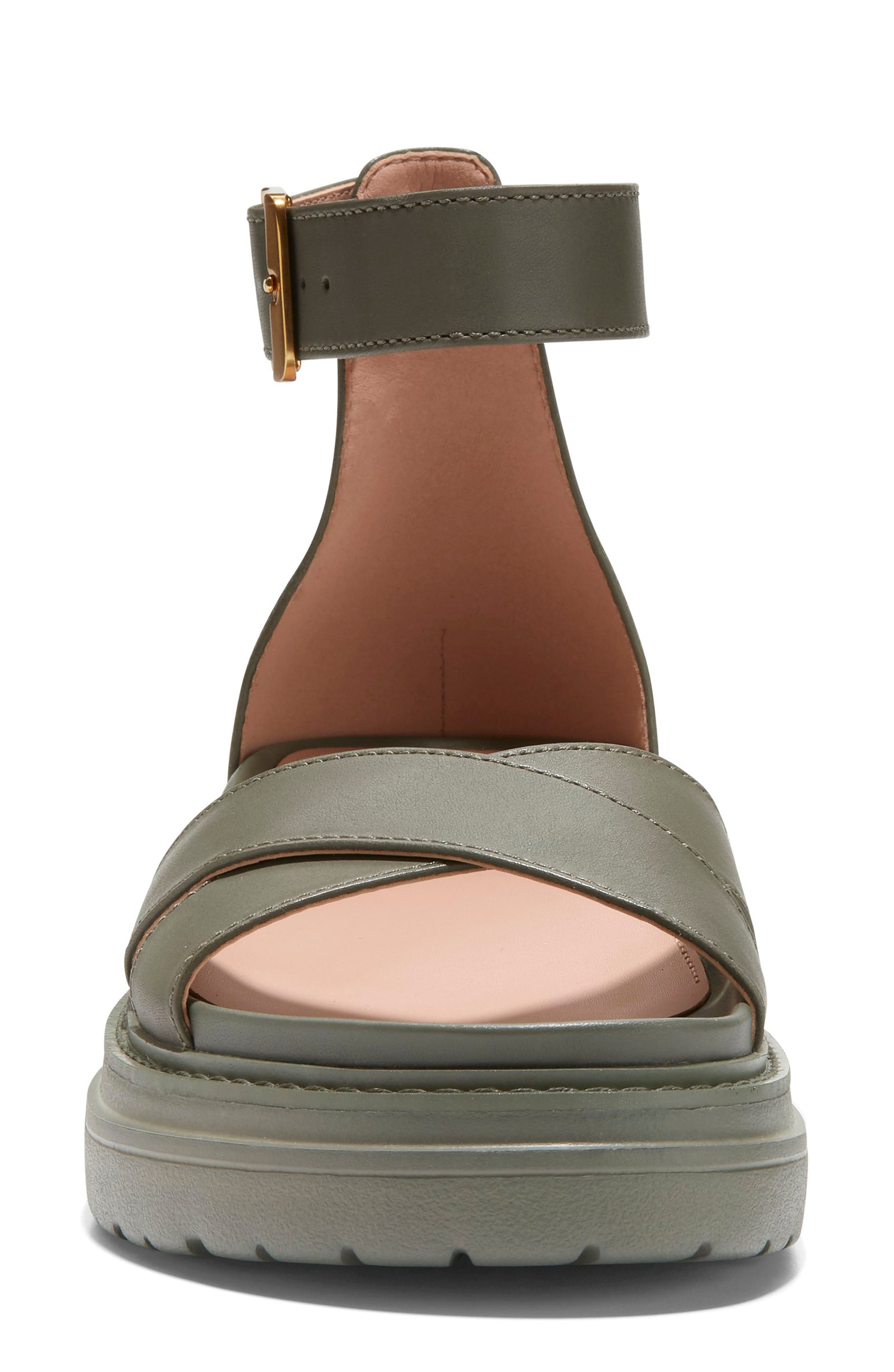 Fraya Ankle Strap Platform Sandal, Alternate, color, TEA LEAF LEATHER
