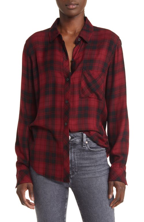 Rails Hunter Plaid Button-Up Shirt in Crimson Pitch