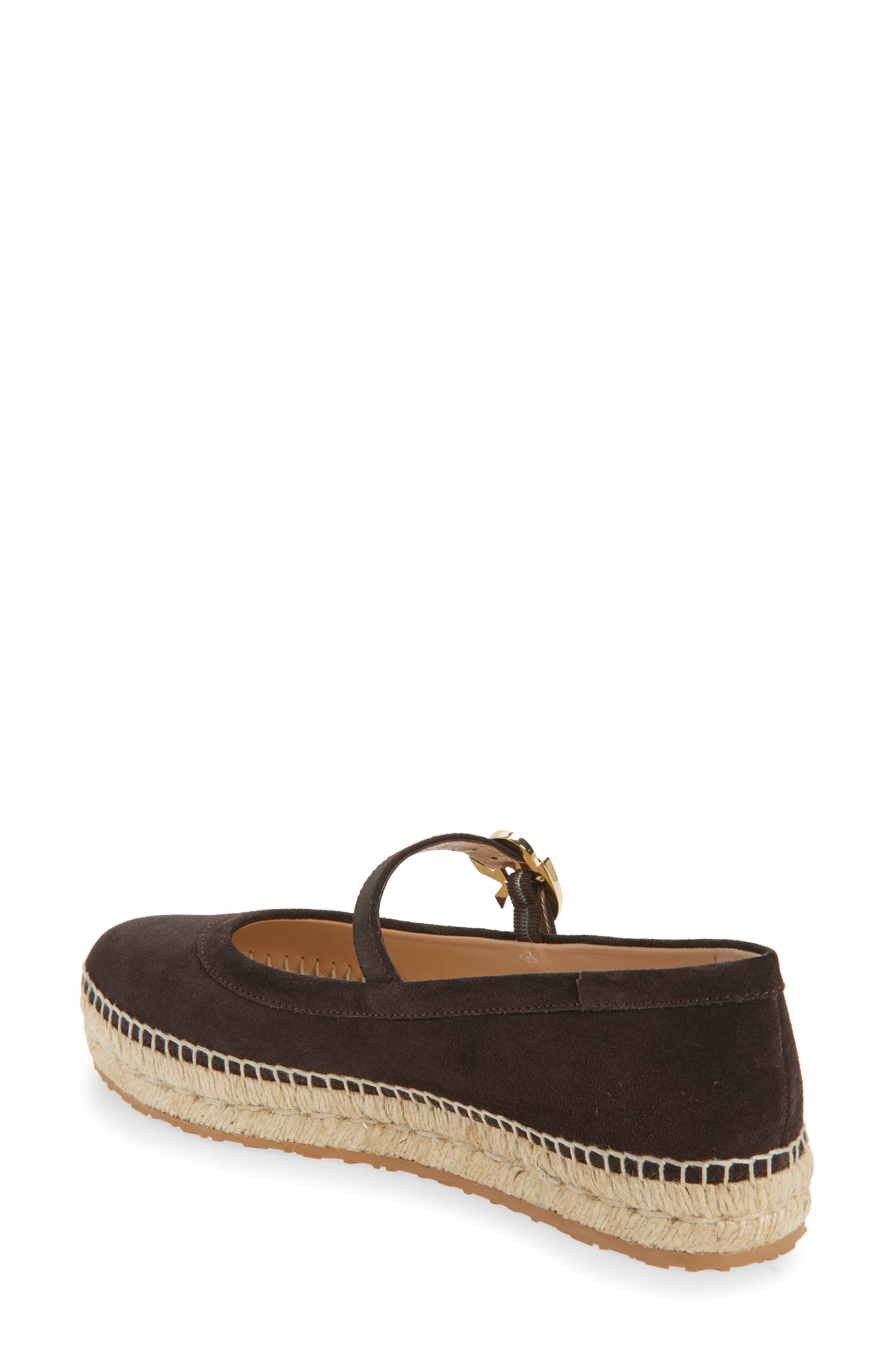 Gianvito Rossi Espadrille Mary Jane Ballet Flat, Alternate, color, Moka