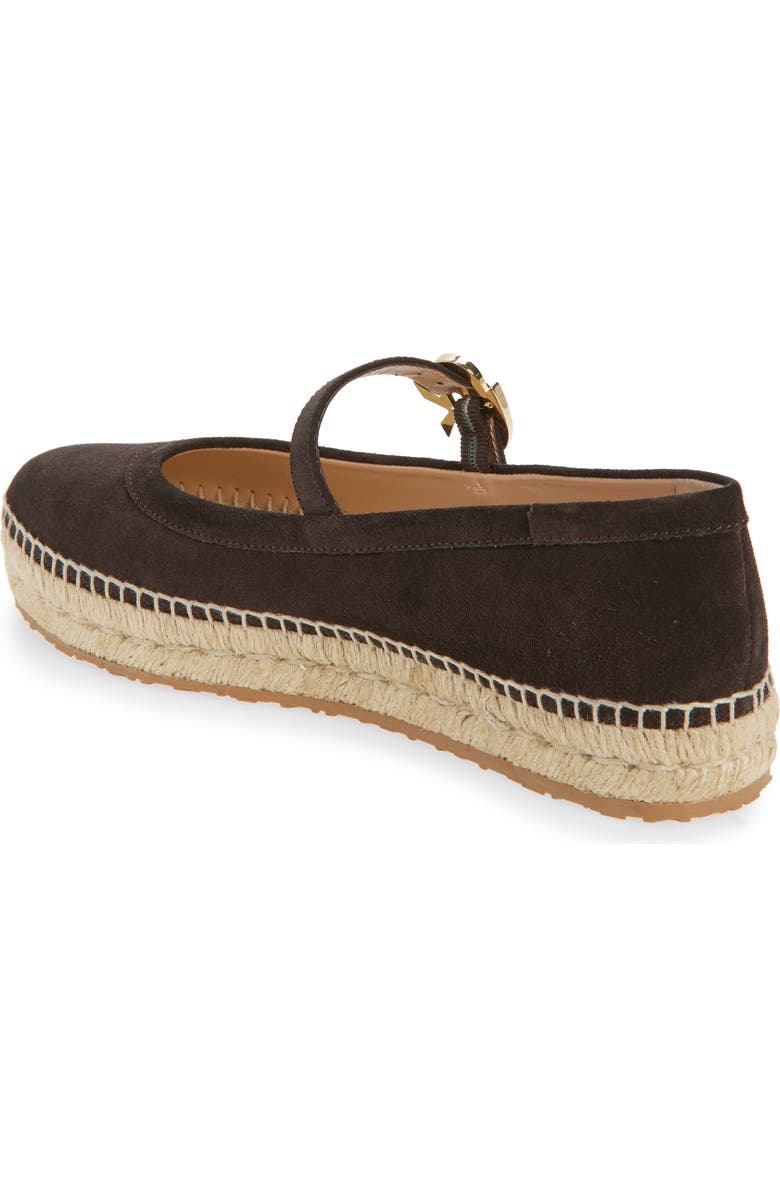 Gianvito Rossi Espadrille Mary Jane Ballet Flat, Alternate, color, Moka