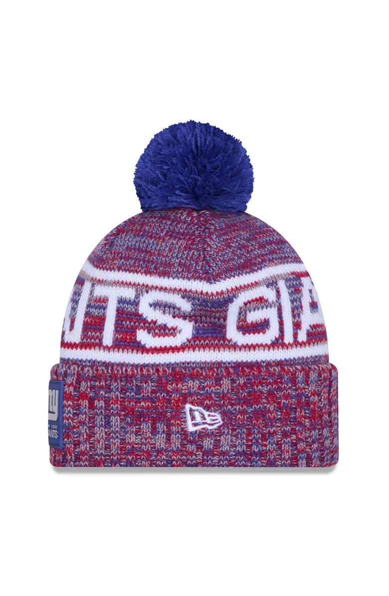 New Era Men's New Era Red New York Giants 2025 Sideline Cold Weather Cuffed Knit Hat with Pom, Alternate, color, 