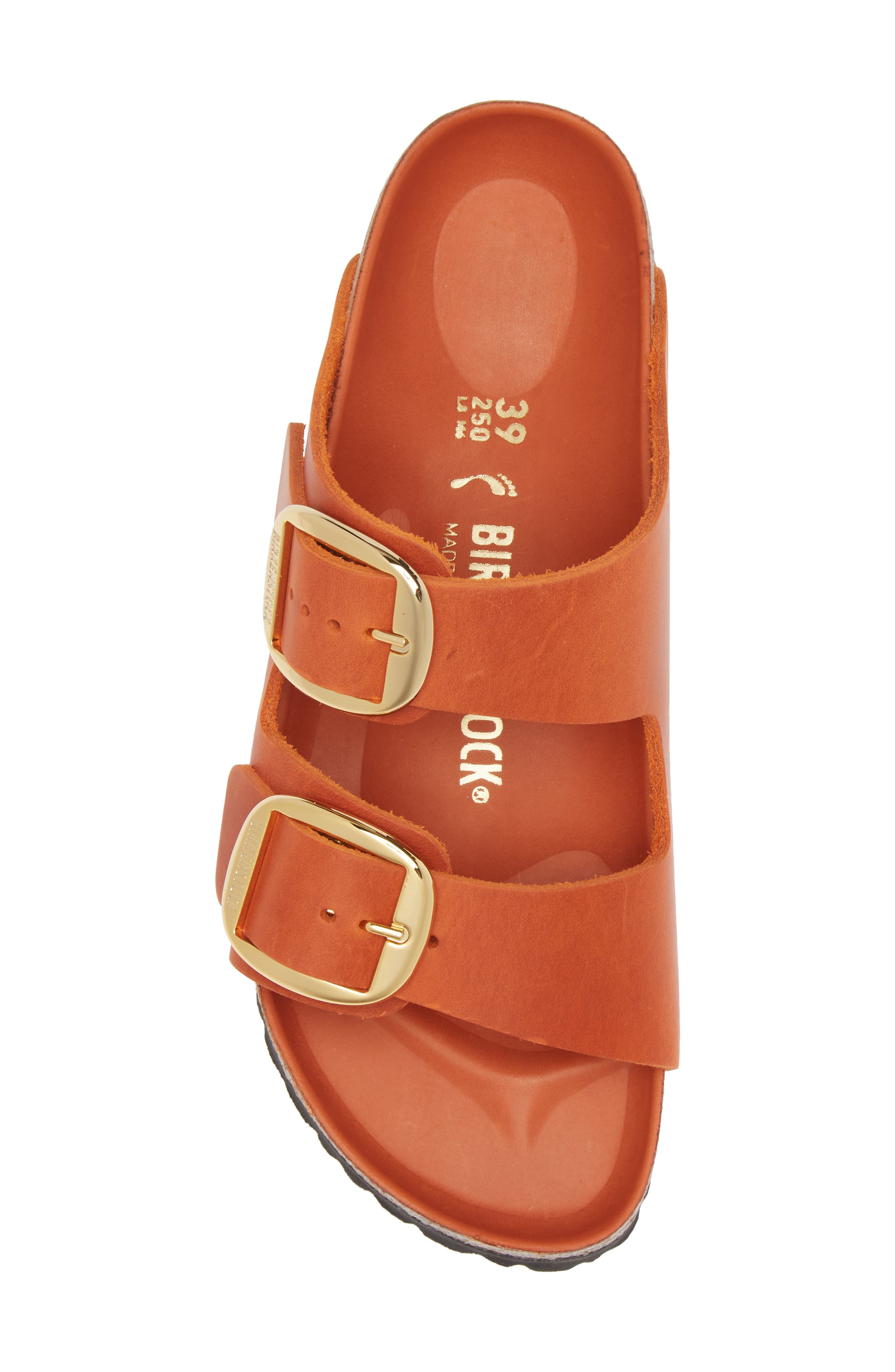 Birkenstock Arizona Big Buckle Slide Sandal - Discontinued, Alternate, color, Orange