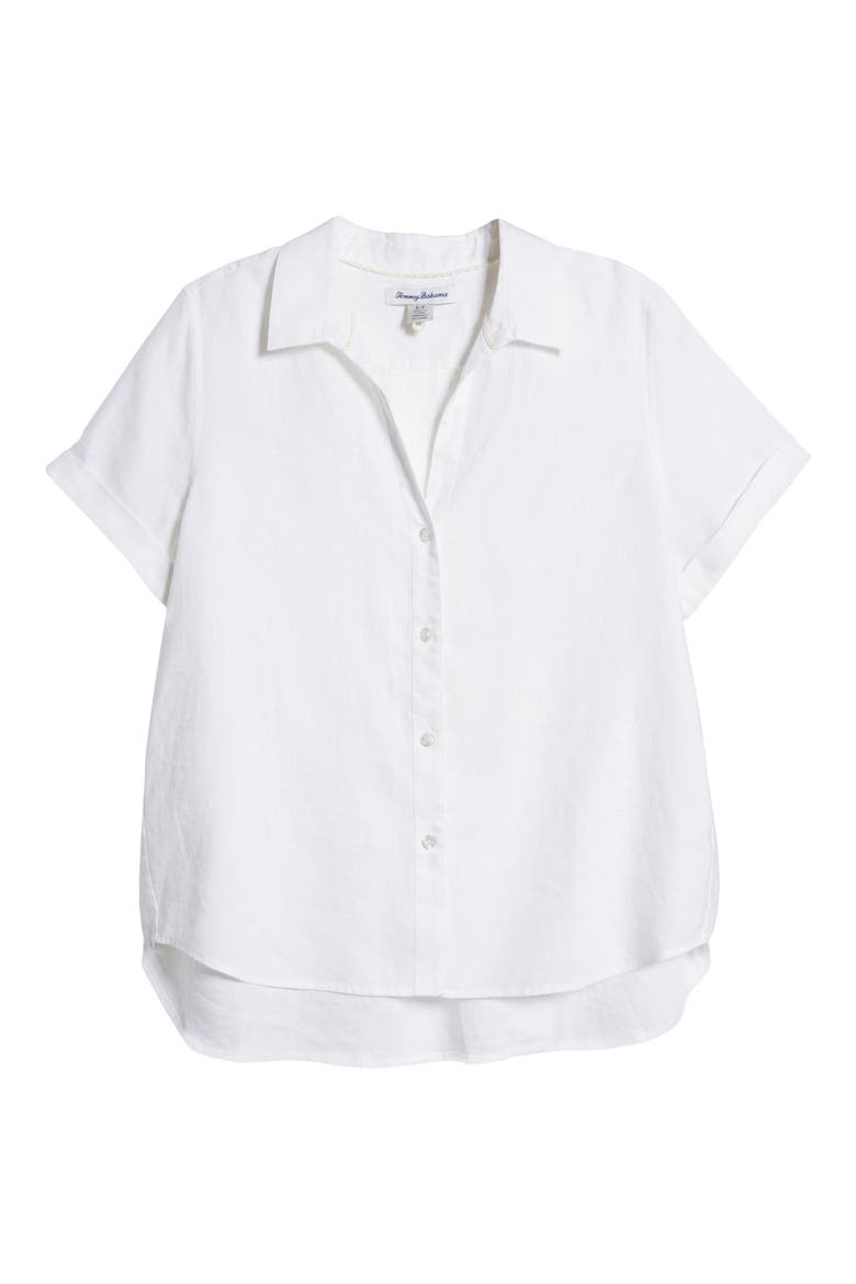 Costalina Linen Camp Shirt, Alternate, color, WHITE