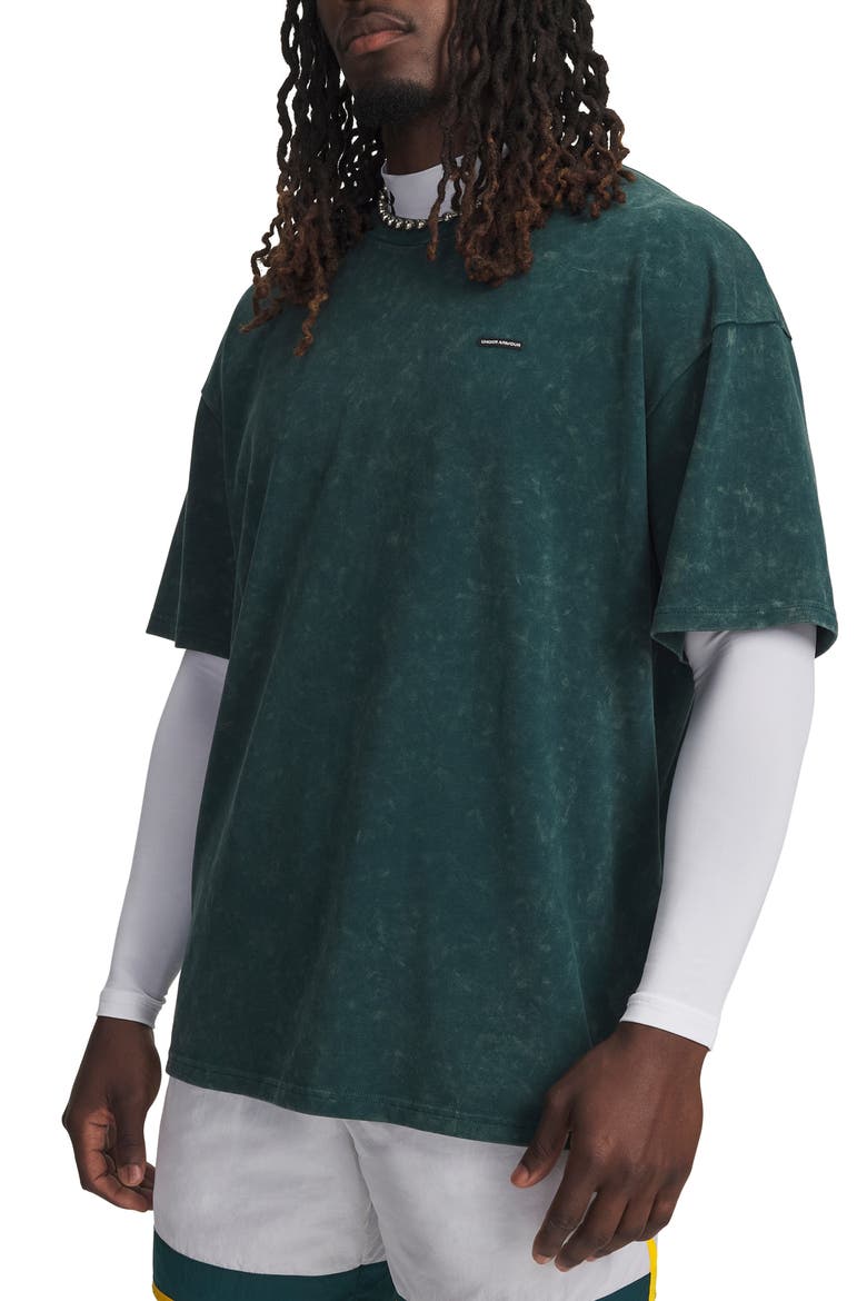 UA Logo Patch Oversize T-Shirt, Main, color, ARDEN GREEN
