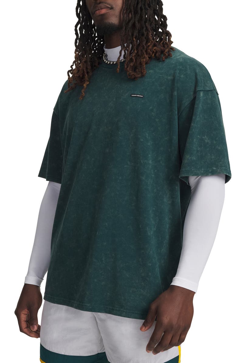 Under Armour UA Logo Patch Oversize T-Shirt, Main, color, Arden Green