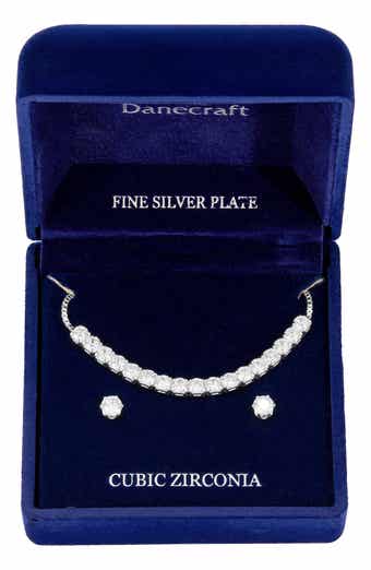 Danecraft CZ Tennis Necklace & Earrings Set