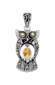 SAMUEL B. Two-Tone Citrine Owl Pendant