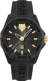 PLEIN SPORT Fearless Silicone Strap Watch, 38mm