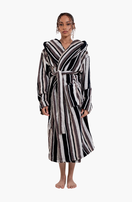 Italic Ultraplush Australian Cotton Bathrobe In Black