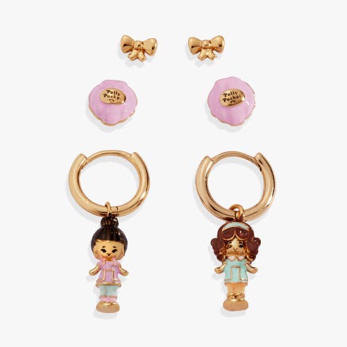 Alex And Ani Polly Pocket Earring Set In Gold