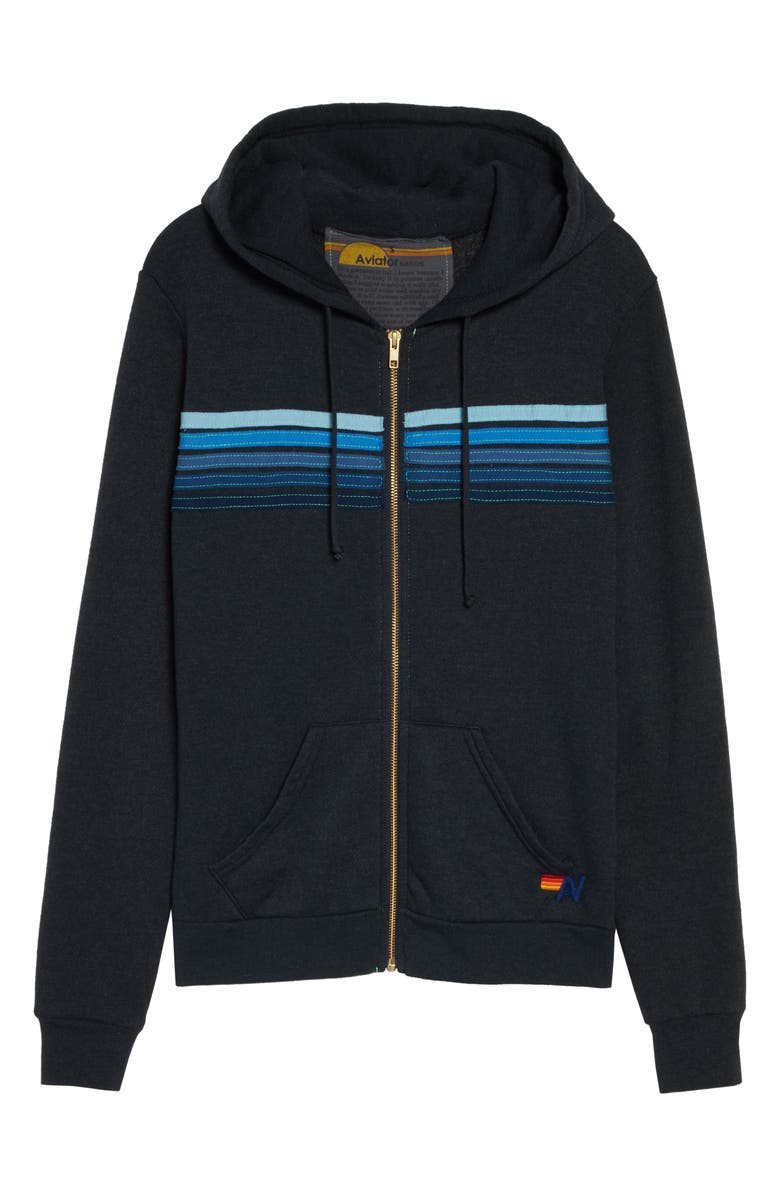 Aviator Nation 5-Stripe Zip Hoodie, Alternate, color, 