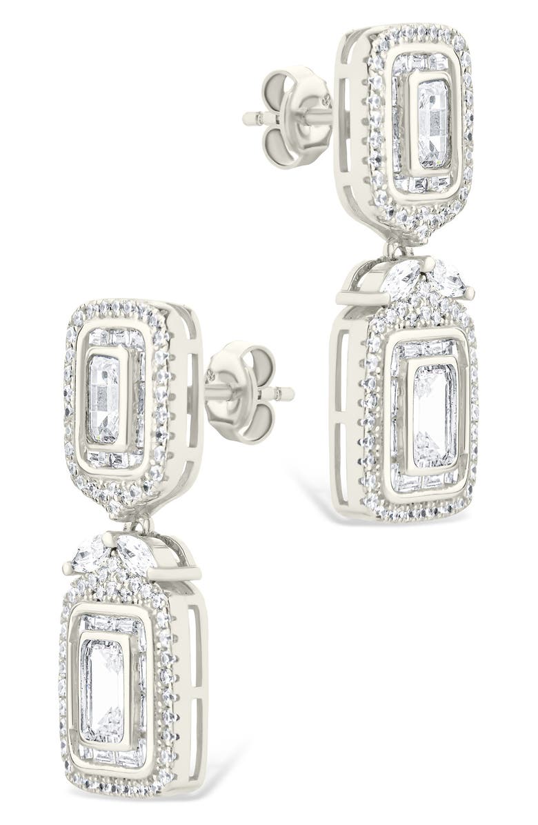 Sterling Forever Trina Cubic Zirconia Drop Earrings, Alternate, color, 