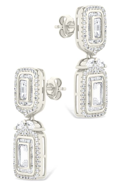 Sterling Forever Trina Cubic Zirconia Drop Earrings In Silver