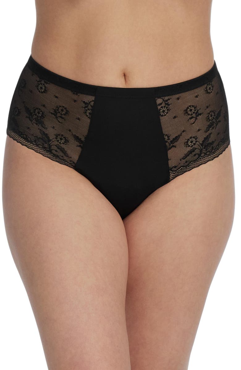 Skarlett Blue Lacy High Rise Brief, Main, color, Black