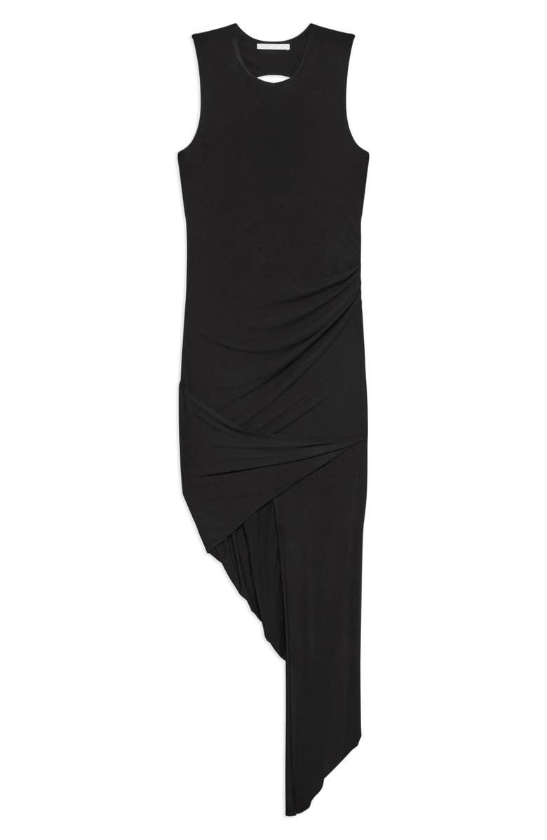 Helmut Lang Twist Drape Asymmetric Hem Dress, Alternate, color, 