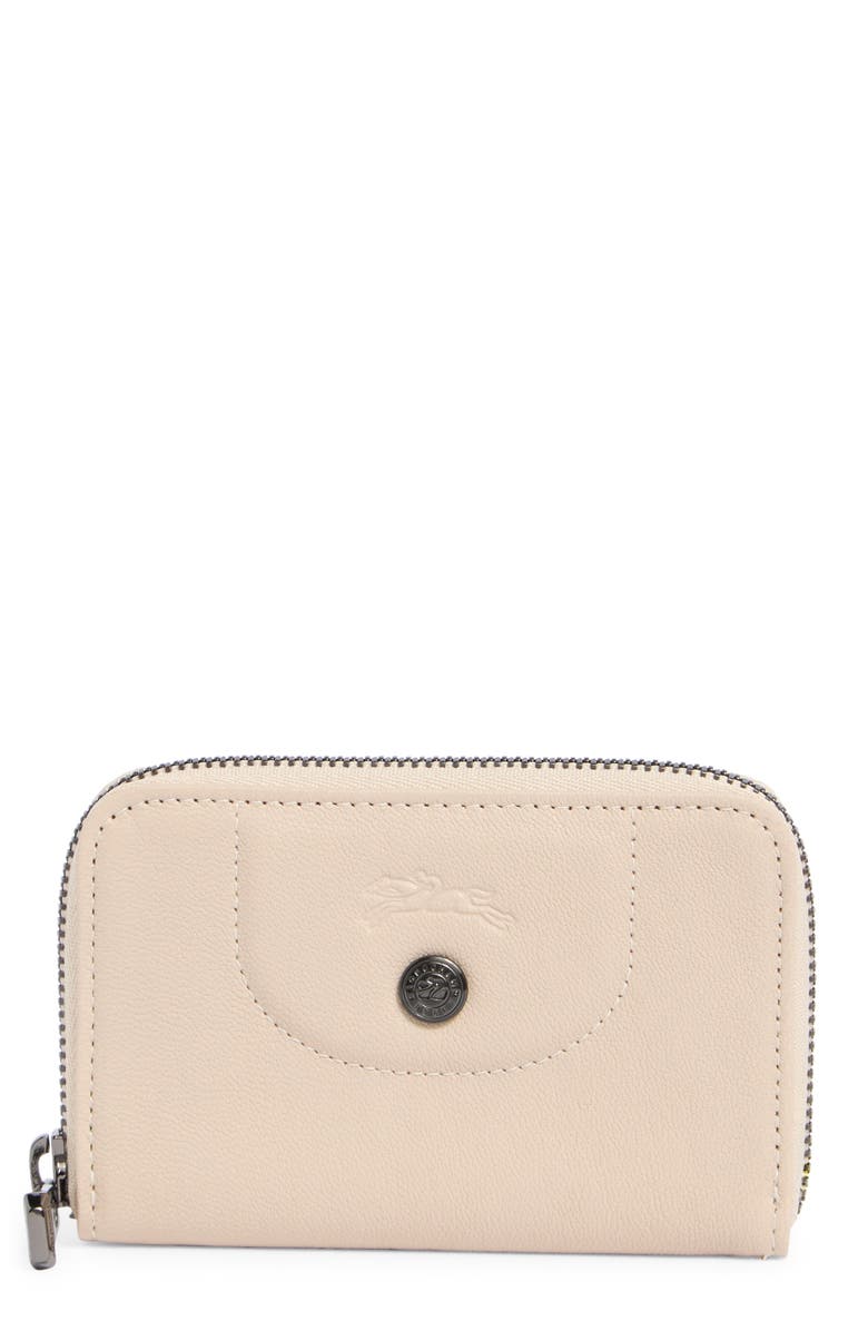 Longchamp Leather Coin Purse, Main, color, Chalk