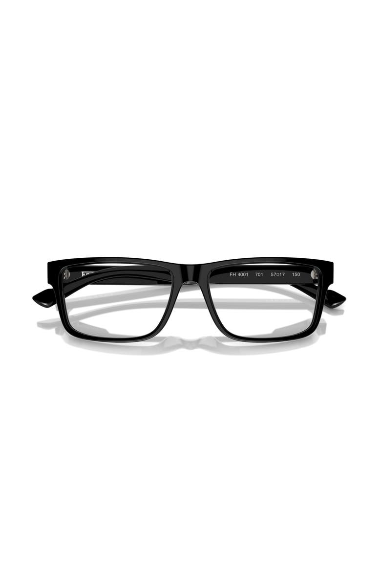 Ferrari 57mm Rectangle optical glasses, Alternate, color, Black