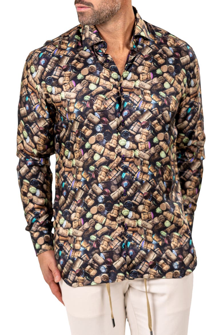 Fibonacci Marthyr 0243 Contemporary Fit Button-Up Shirt, Alternate, color, BLACK