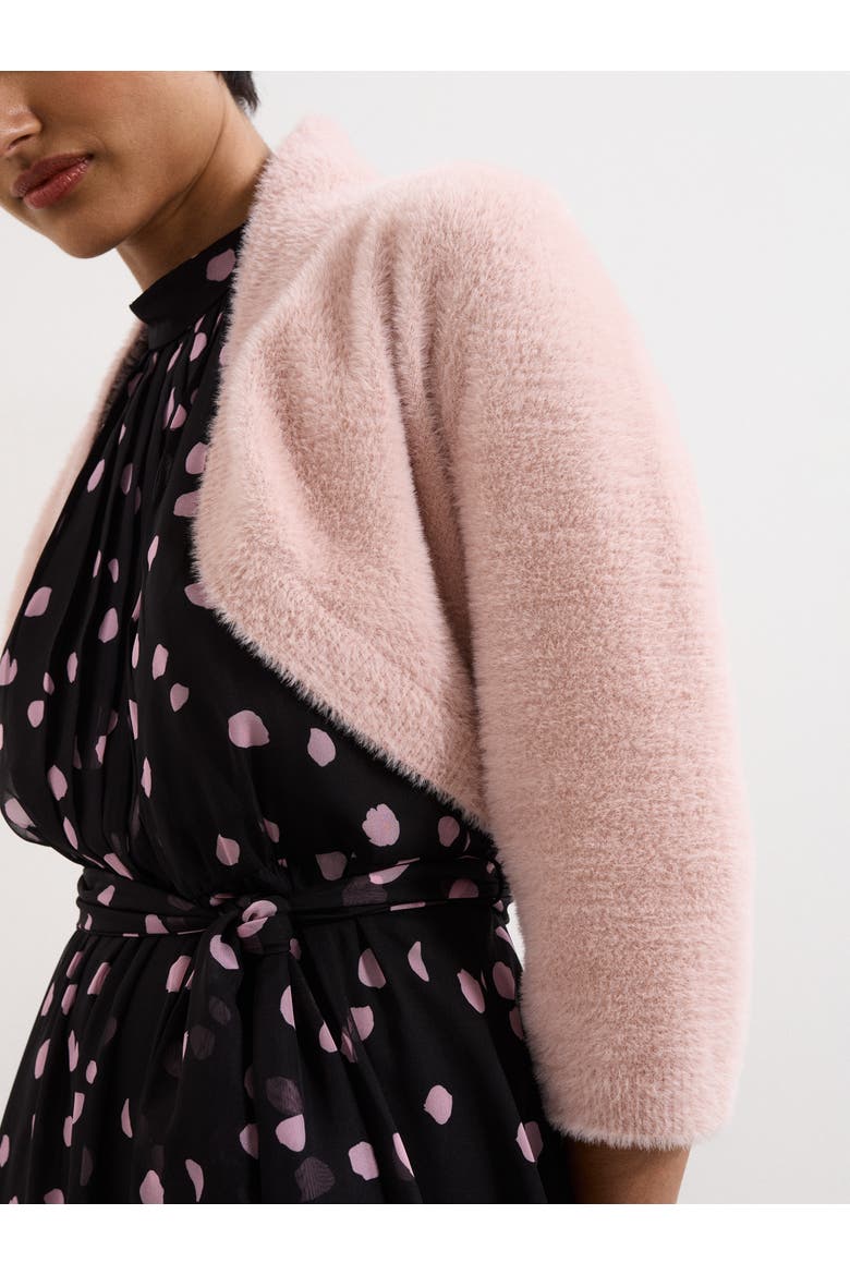 Fay Fluffy Cropped Bolero, Alternate, color, Antique Rose