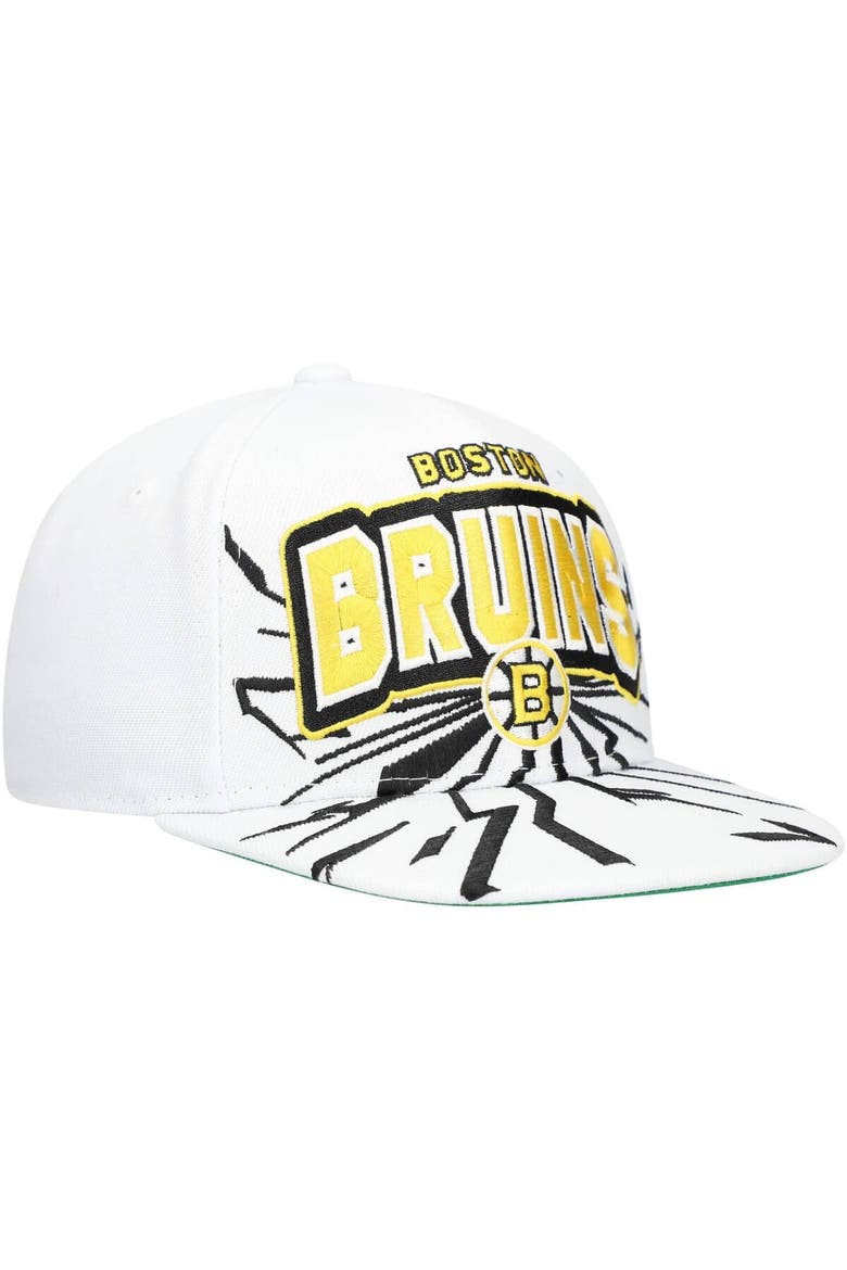 Youth Mitchell & Ness White Boston Bruins After Shock Snapback Hat, Alternate, color, White