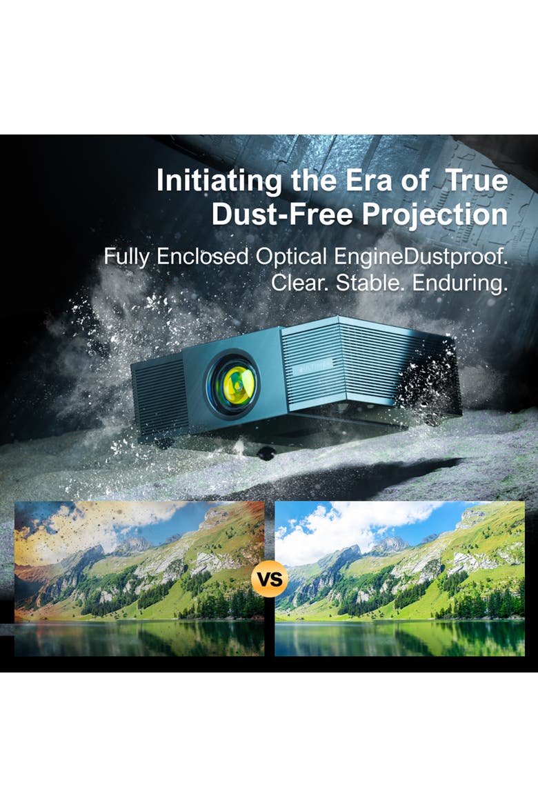 Projector 4K decoding 900 ANSI Lumens Obstacle Avoidance 6D Keystone WiFi  Apollo P60, Alternate, color, Black