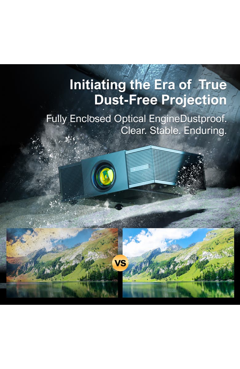 Ultimea Projector 4K decoding 900 ANSI Lumens Obstacle Avoidance 6D Keystone WiFi Apollo P60, Alternate, color, Black