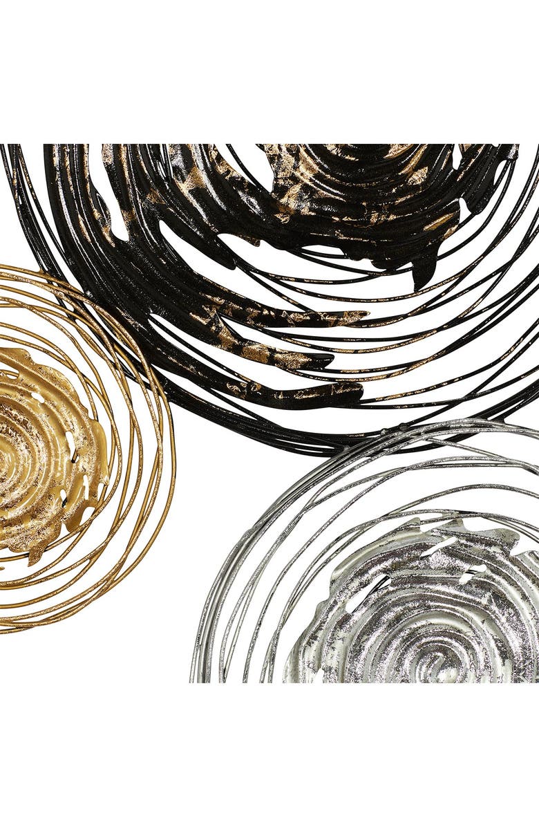 WILLOW ROW Goldtone Metal Plate Wall Decor with Textured Pattern, Alternate, color, Multi