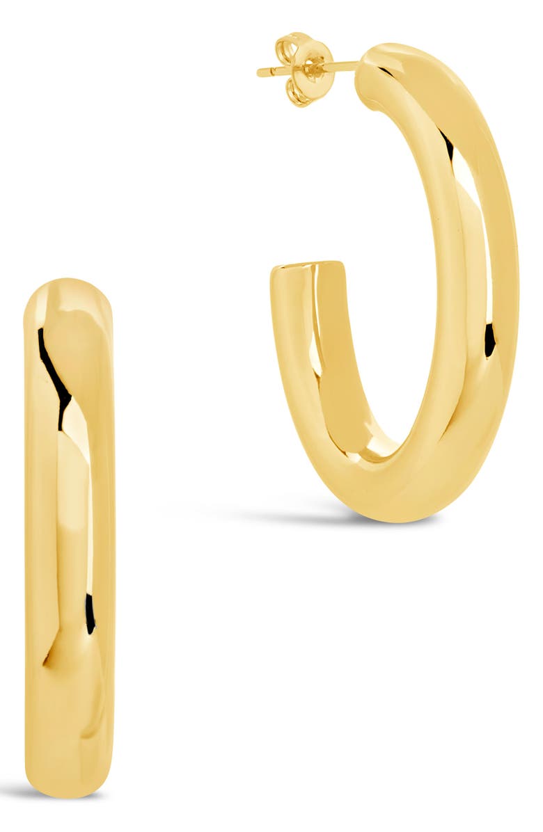 Sterling Forever Rory Hoop Earrings, Main, color, Gold
