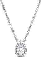 DELMAR Diamond Teardrop Pendant Necklace - 0.06ct.