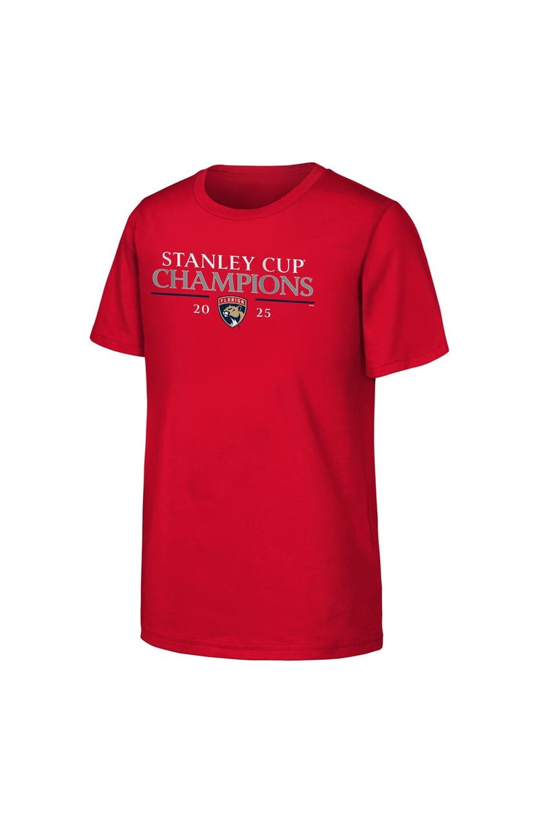 FANATICS Youth Fanatics Red Florida Panthers 2025 Stanley Cup Champions Signature Roster T-Shirt, Alternate, color,