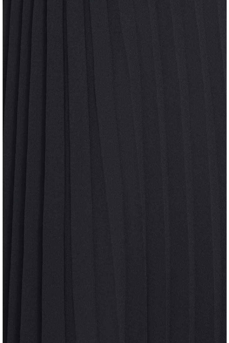 Pleat Midi Skirt, Alternate, color, BLACK