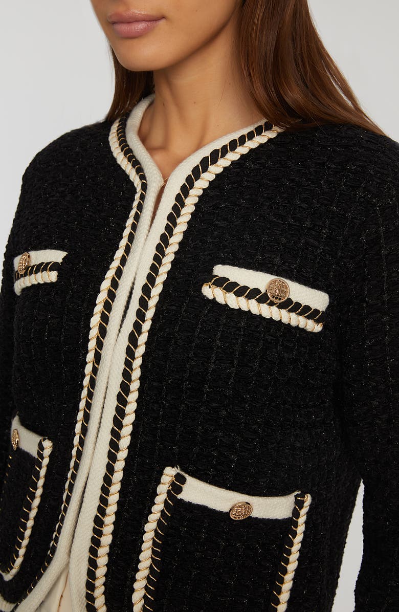 Elie Tahari The Koka Metallic Cardigan, Alternate, color, 