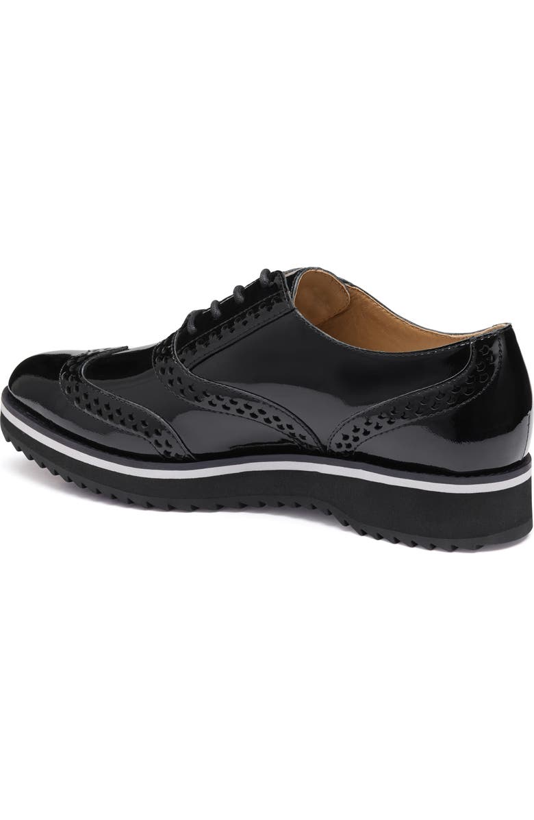 Johnston & Murphy Ulyssa Wingtip Platform Oxford, Alternate, color, Black Patent Leather